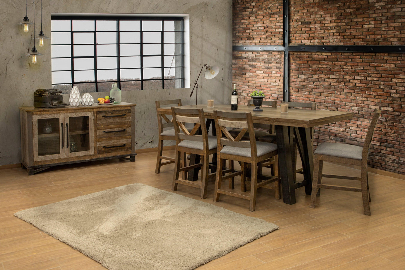 Loft Brown Counter Height Dining Table Collection