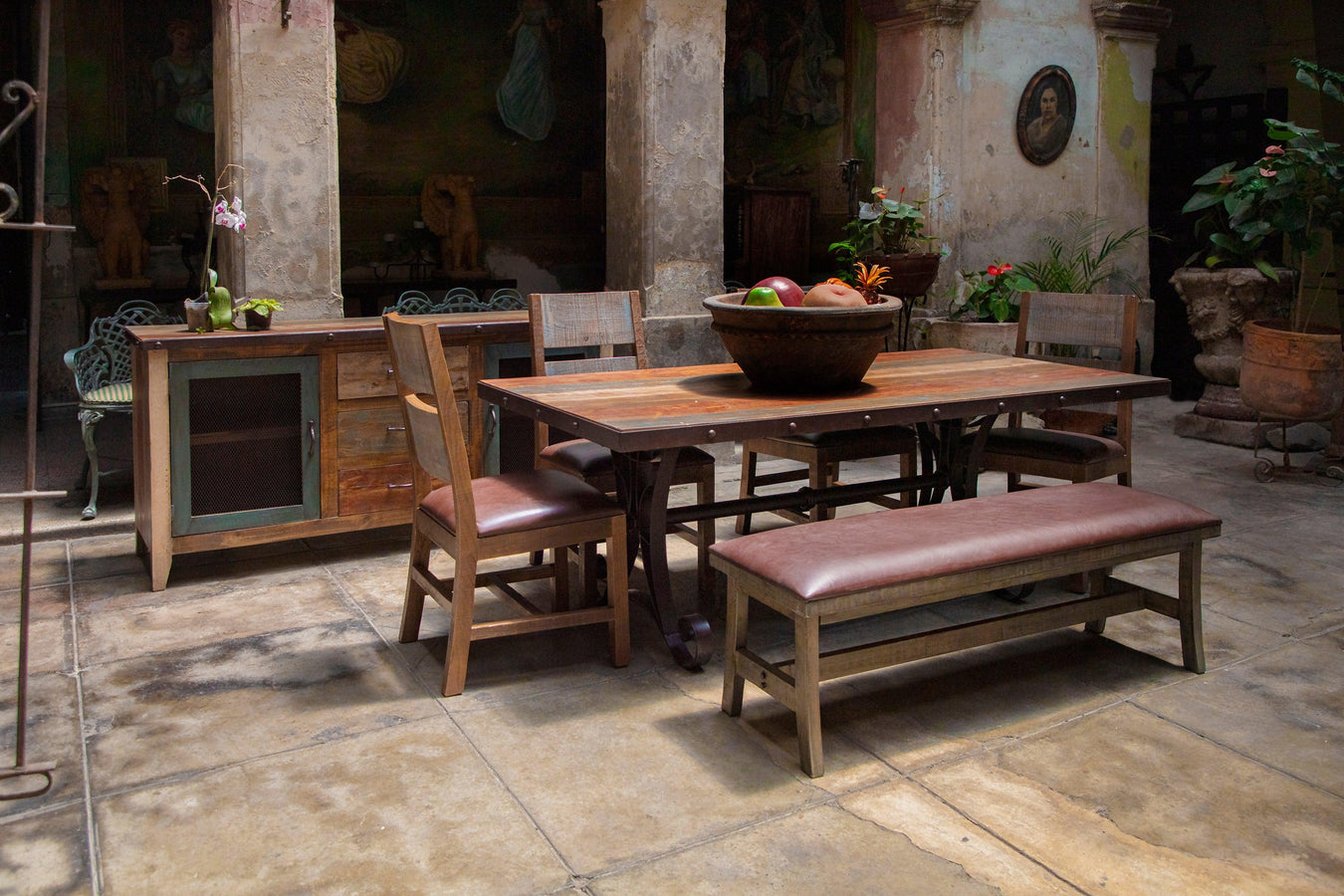 Antique Multicolor Dining Table Collection