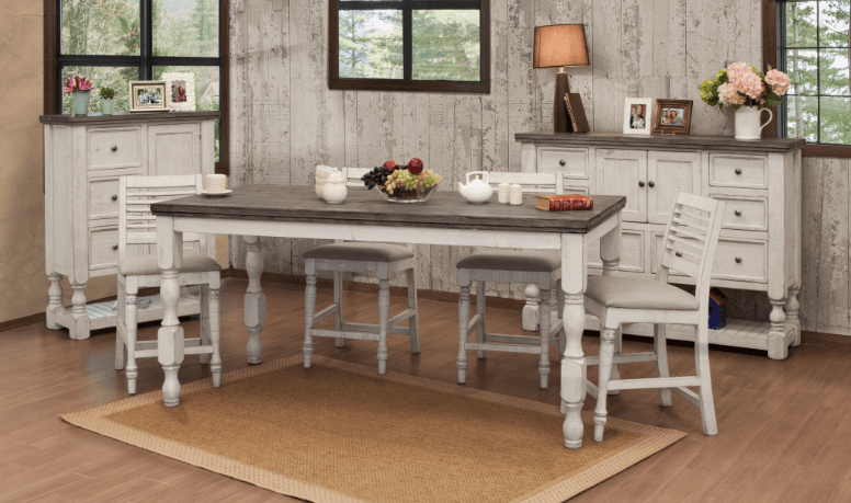 Stone Counter Height Dining Table Set