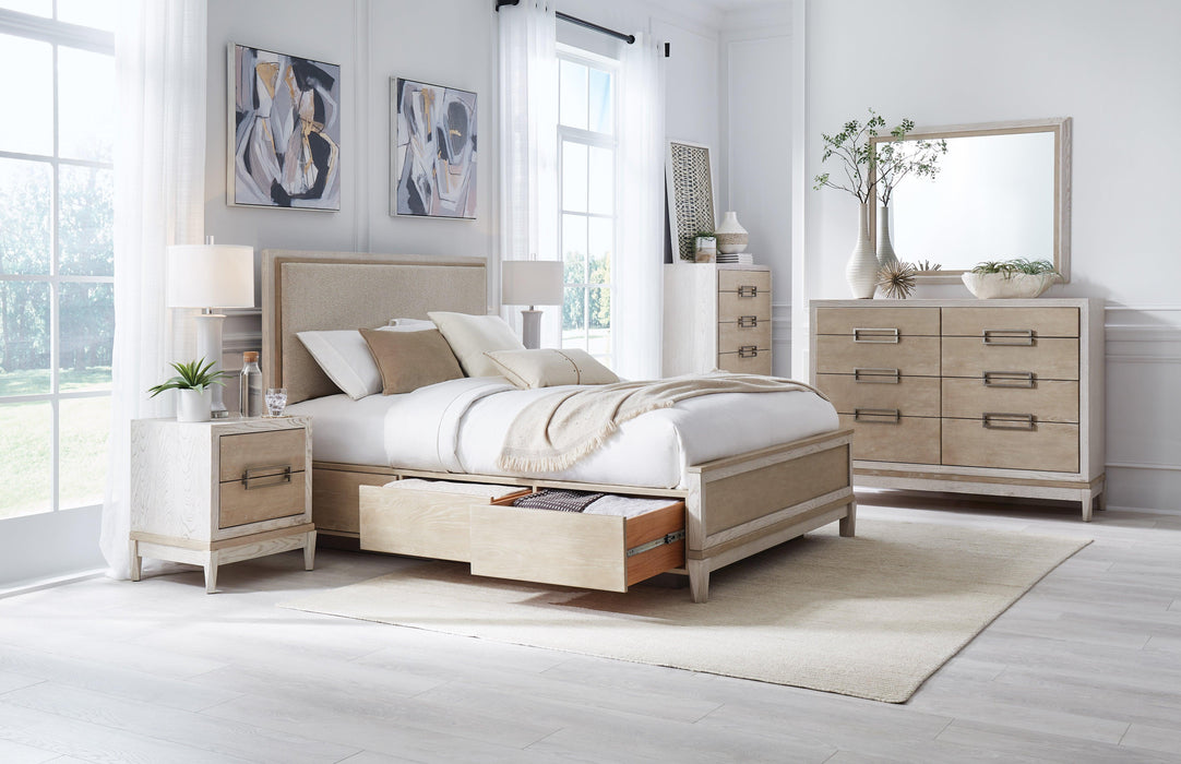 Whittier Catalina Upholstered Panel Storage Bed - Barewood