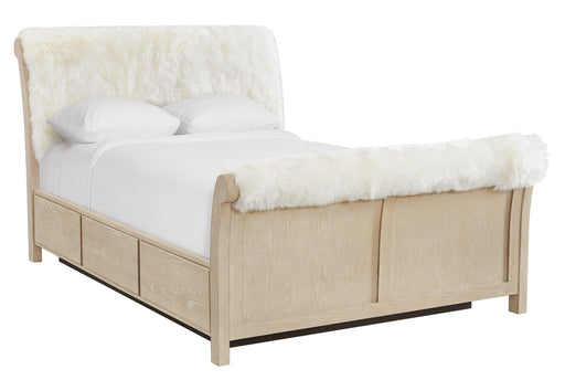 Whittier Catalina Sheepskin Storage Bed - Barewood