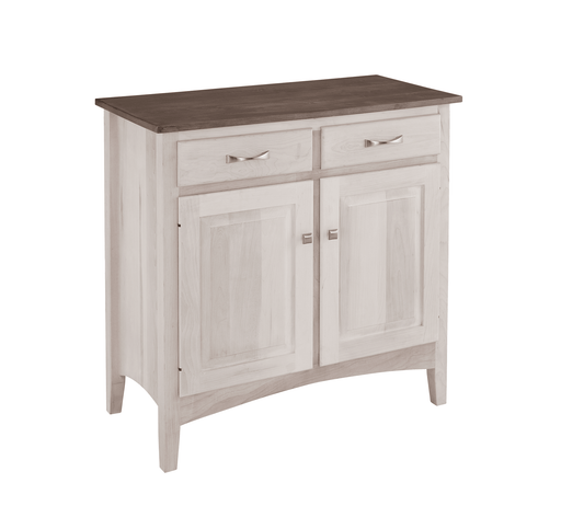 Amish Essentials Two Door Server- Painted Base - Barewood