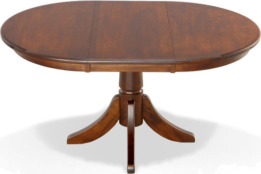 Amish Essentials Ruby Round Extension Table- Two Tone - Barewood