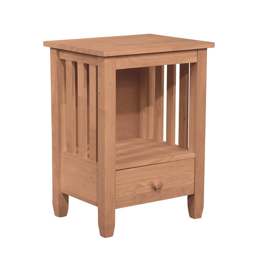 Mission One Drawer End Table - Barewood