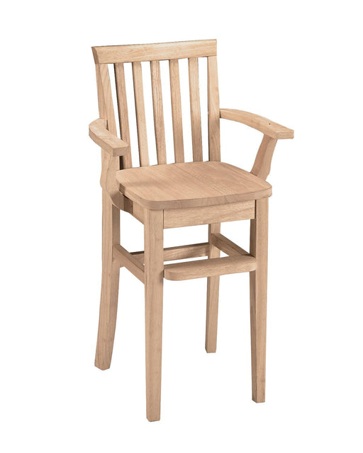 Mission Youth High Chair - Barewood