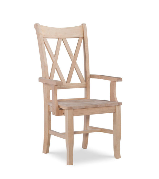 Double X Back Arm Chair - Barewood