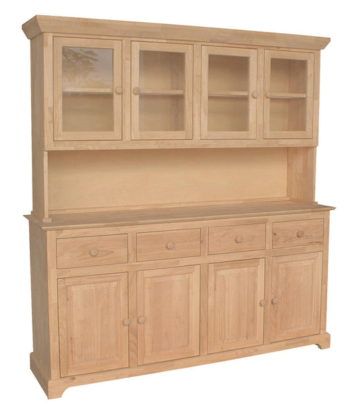 Four-Door Hutch and Buffet - Barewood