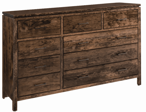 Amish Essentials Maverick Seven Drawer Dresser - Barewood
