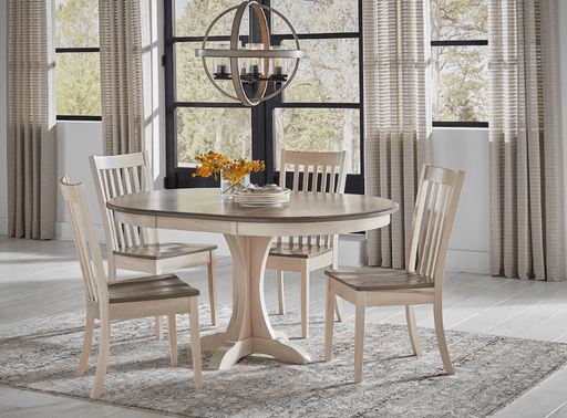 Amish Essentials Mary Round Extension Table- Two Tone - Barewood