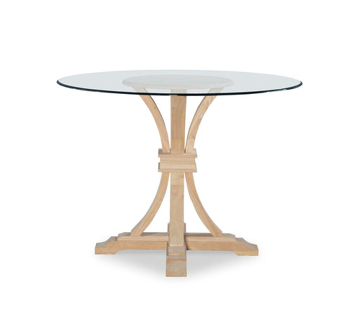 Flair Pedestal Glass Dining Table - Barewood