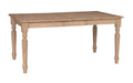62" Turned Leg Extension Table - Barewood