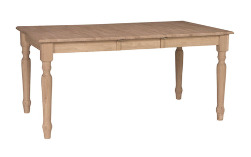 62" Turned Leg Extension Table - Barewood