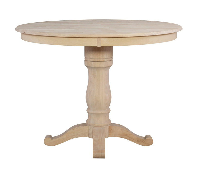 48" Round Bar Height Dining Table - Barewood