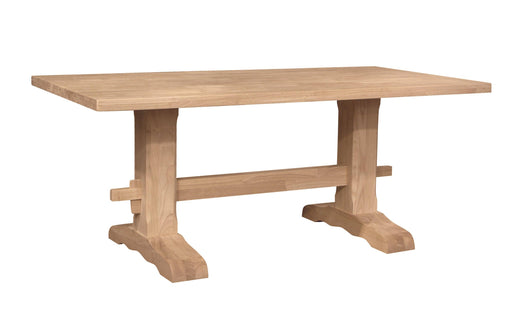 Country Trestle Dining Table - Barewood
