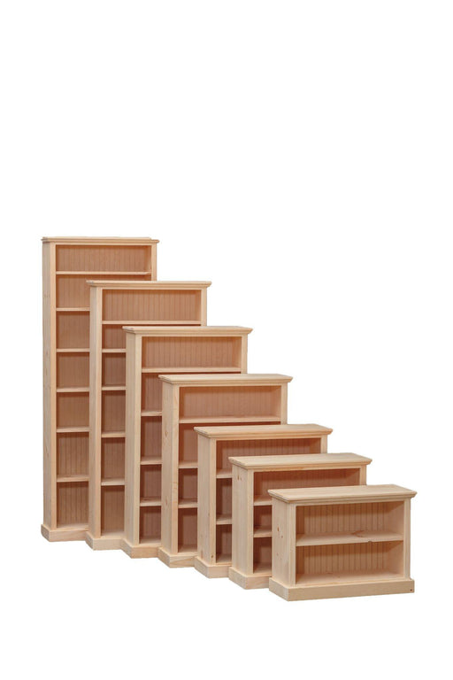 36" Knotty Pine Bookcase - Barewood