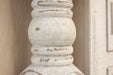 Stone Columned Bed - Barewood