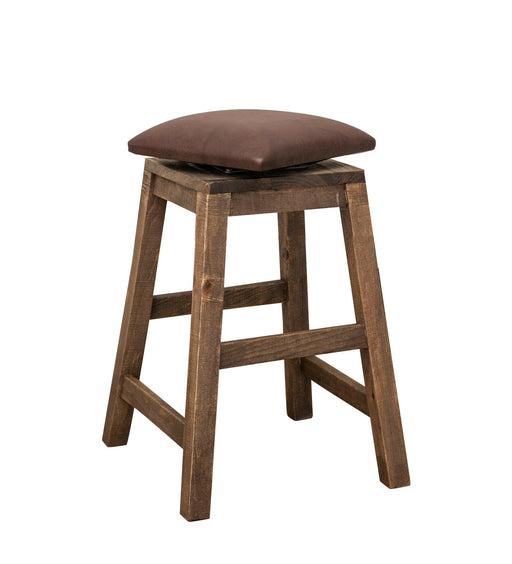 Antique Collection Cloth Seat Swivel Stool - Barewood
