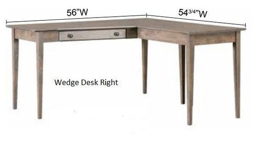 Alder Wedge Desk with Return - Barewood