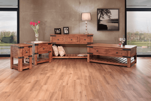 Parota Three Drawer Sofa Table - Barewood