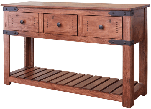 Parota Three Drawer Sofa Table - Barewood
