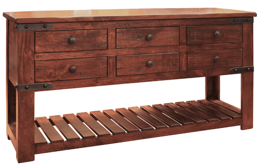 Parota Six Drawer Sofa Table - Barewood