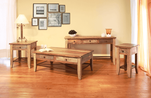 Antique Multicolor Mesh End Table - Barewood