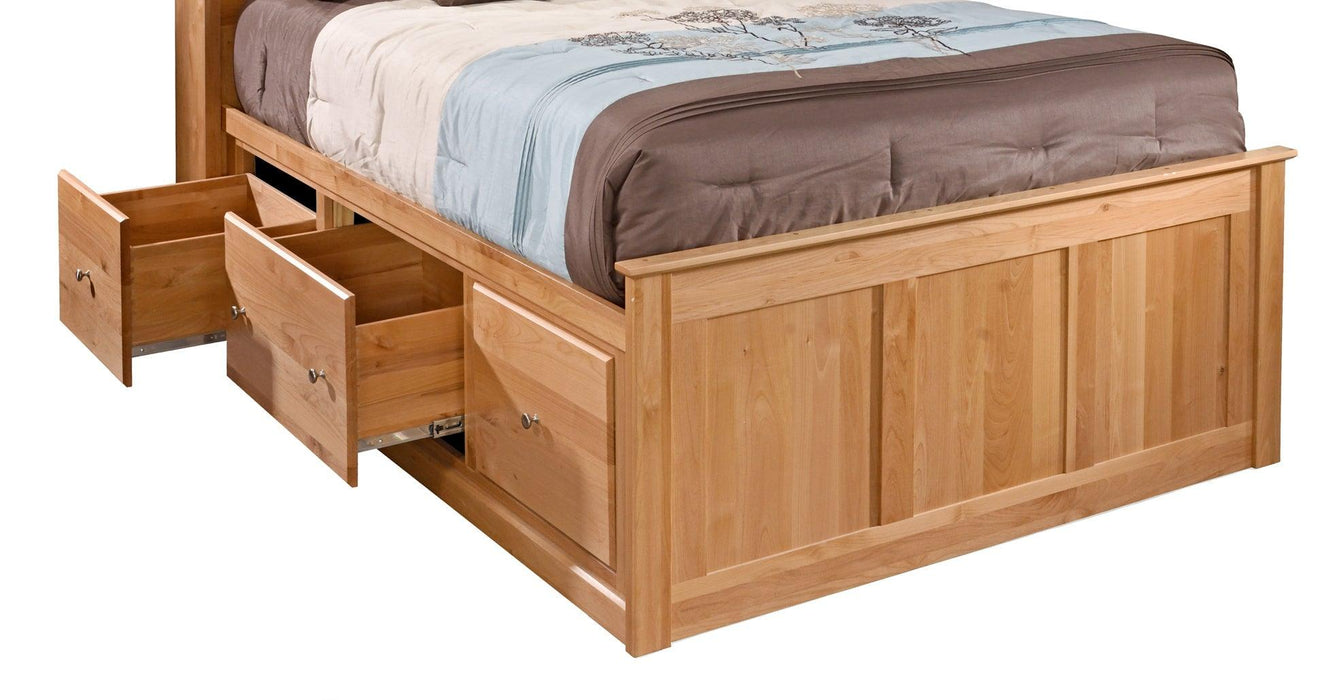 Cal King Raised Panel Storage Build-A-Bed - Barewood