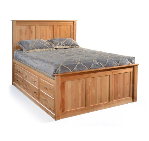Queen Raised Panel Storage Build-A-Bed - Barewood