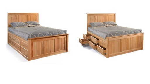Full Raised Panel Storage Build-A-Bed - Barewood