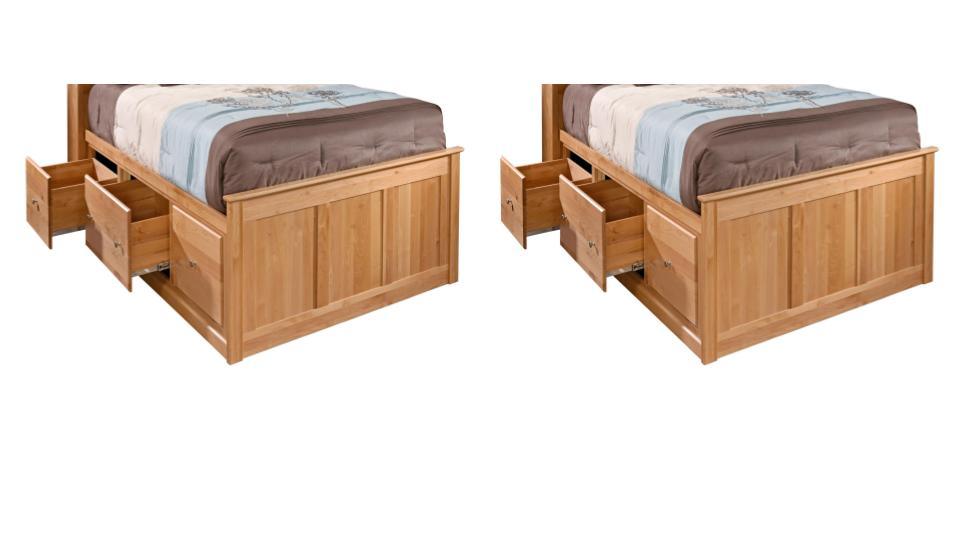 Twin Raised Panel Storage Build-A-Bed - Barewood