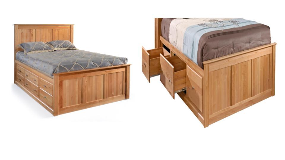 King Flat Panel Storage Build-A-Bed - Barewood