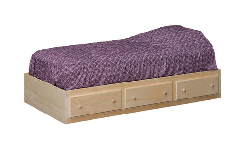Amish Knotty Pine Low Storage Bed - Barewood