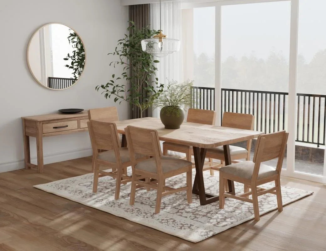 Natural Parota dining table room scene