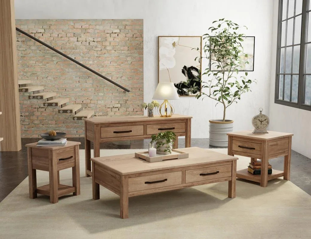 Natural Parota occasional tables living room scene