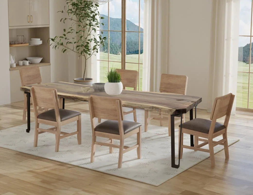 Natural Parota live-edge dining room scene