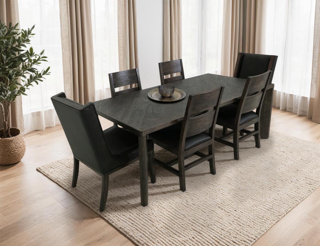 Dark Teak dining table with chairs - Barewood