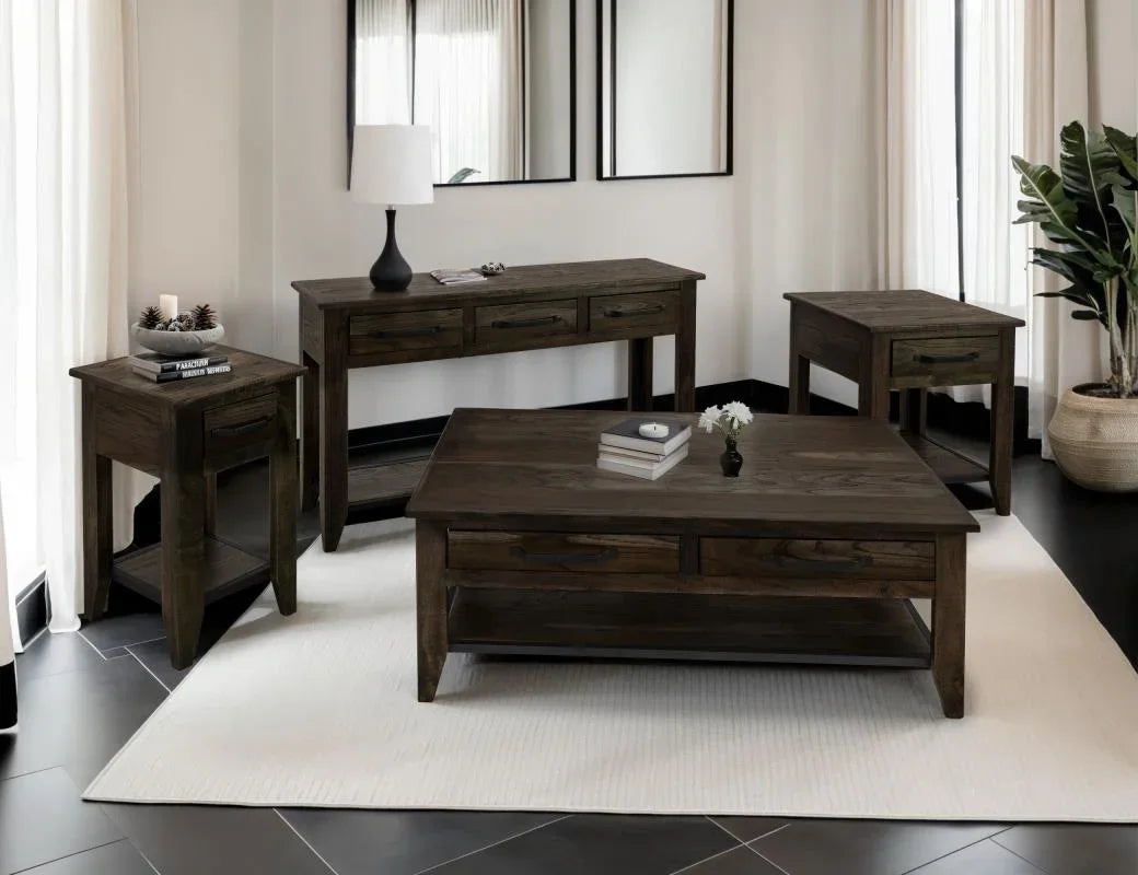 Dark Teak occasional table set - Barewood