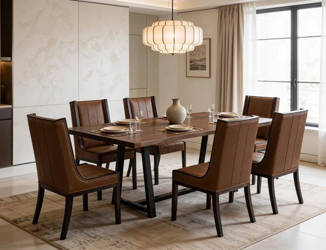 Walnut Live Edge Trestle Dining Table Collection - Barewood