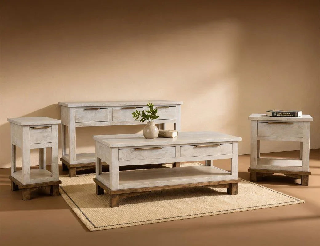 Golden Loft occasional tables in living room - Barewood