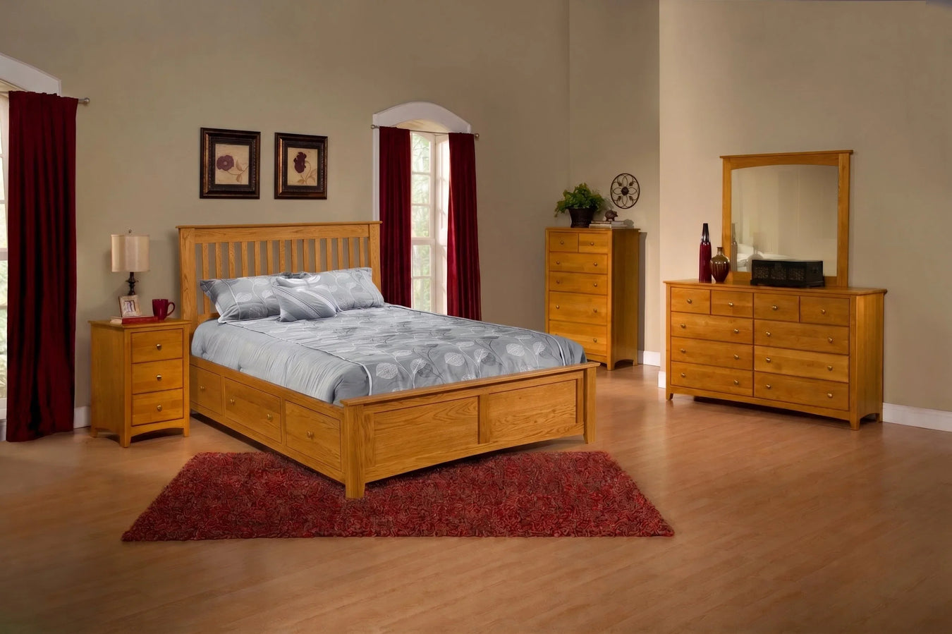 Shaker Slat Storage Bedroom Set
