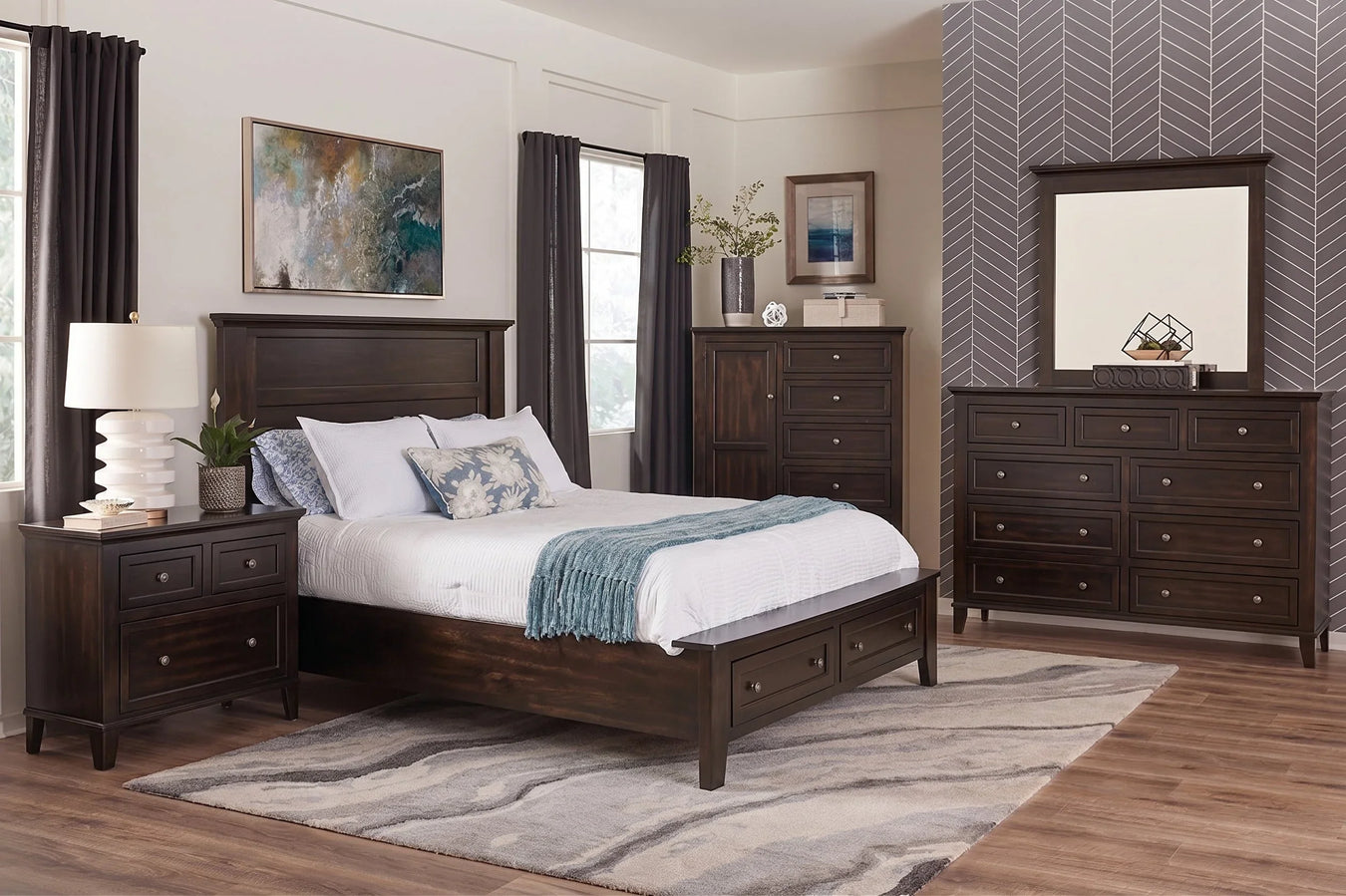 Belmont Panel Storage Bed Bedroom Set