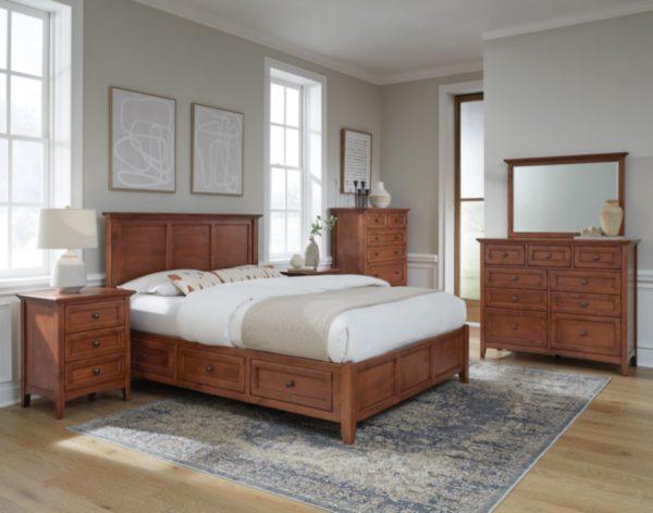 McKenzie bedroom furniture in Glazed Antique Cherry - Barewood
