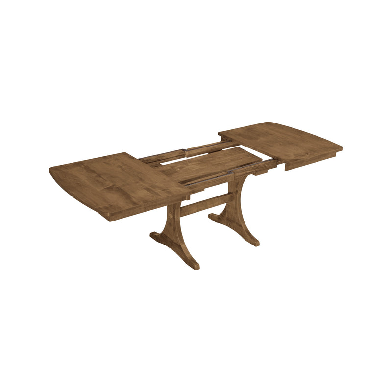 Arcadia Trestle Table, 36" x 54" opening to add its leaves, in Bark - Barewood