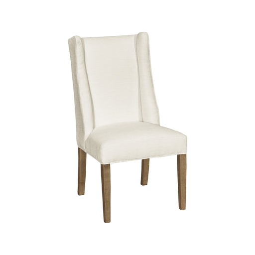 Bradford Wingback Chair in Sandstone with Prelude White fabric - Barewood