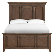 McKenzie Grand Headboard in Java, shown on the complete bed - Barewood