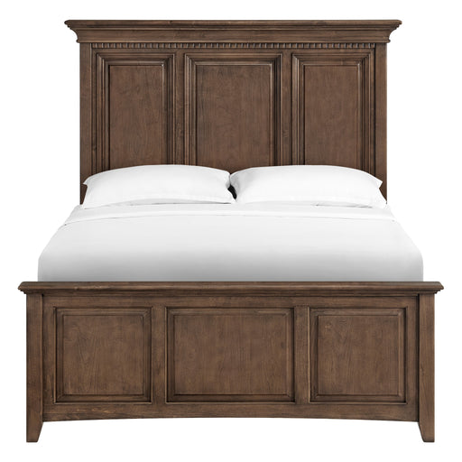 McKenzie Grand Headboard in Java, shown on the complete bed - Barewood