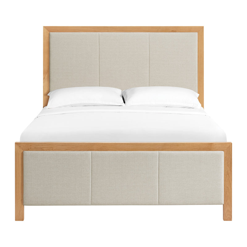 Bailey Upholstered Panel Bed in Natural, Queen - Barewood