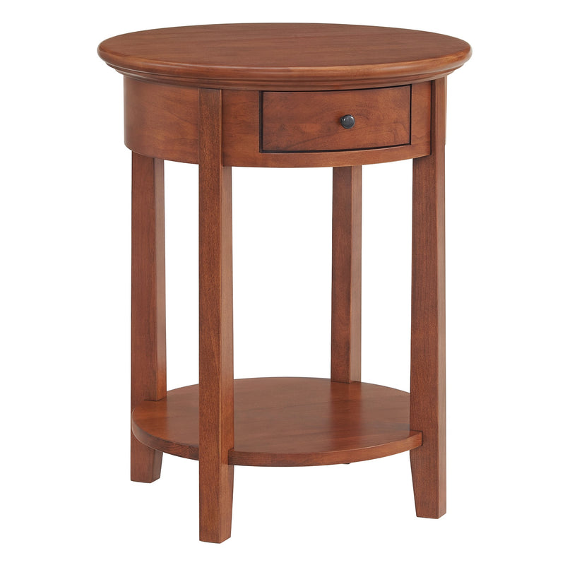 McKenzie Round Side Table in Glazed Antique Cherry, additional view - Barewood
