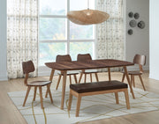 Addison Dining Table with Addison Chairs and the Addison Upholstered Bench - Barewood