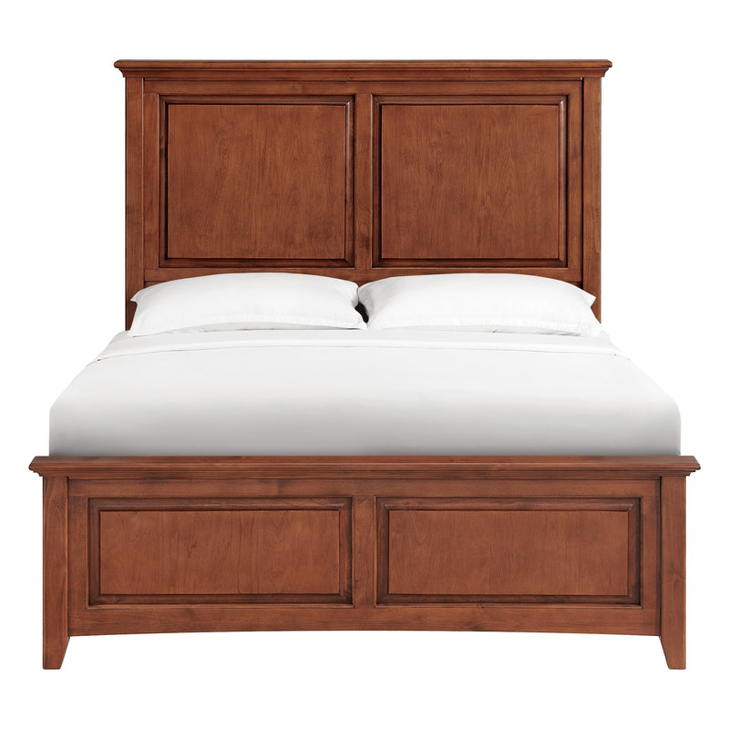 McKenzie Premier Headboard in Glazed Antique Cherry, shown on the complete bed - Barewood